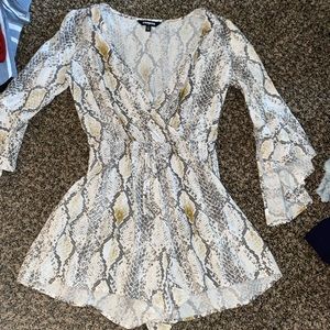 Express snakeskin romper